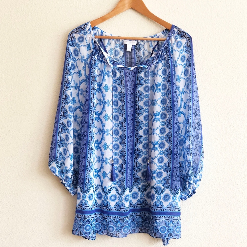 Charter Club Woman Bohemian Tunic Blouse 2X